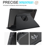 For Samsung Galaxy Tab S10+ / S9+ Acrylic 360 Degree Rotation Holder Tablet Leather Case(Black)