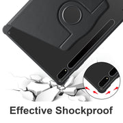 For Samsung Galaxy Tab S10+ / S9+ Acrylic 360 Degree Rotation Holder Tablet Leather Case(Black)