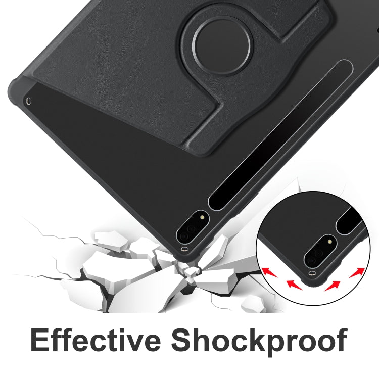 For Samsung Galaxy Tab S10+ / S9+ Acrylic 360 Degree Rotation Holder Tablet Leather Case(Black)