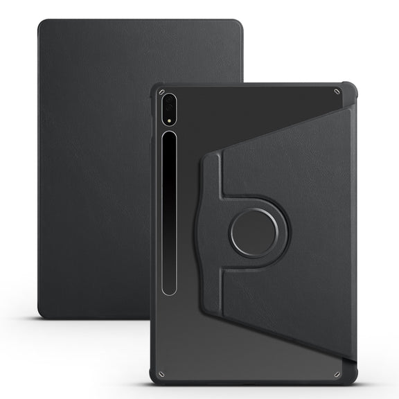 For Samsung Galaxy Tab S10+ / S9+ Acrylic 360 Degree Rotation Holder Tablet Leather Case(Black)