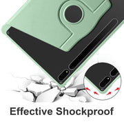 For Samsung Galaxy Tab S9+ X810 Acrylic 360 Degree Rotation Holder Tablet Leather Case(Matcha Green)