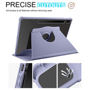 For Samsung Galaxy Tab S10+ / S9+ Acrylic 360 Degree Rotation Holder Tablet Leather Case(Lavender Purple)