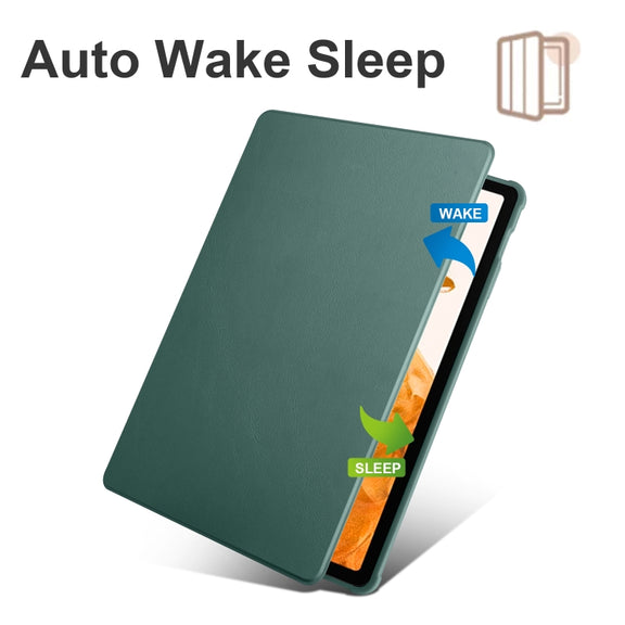 For Samsung Galaxy Tab S10+ / S9+ Acrylic 360 Degree Rotation Holder Tablet Leather Case(Dark Green)