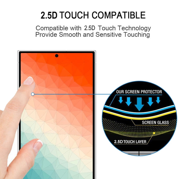For Samsung Galaxy S24 Ultra 5G 25pcs Full Glue Screen Tempered Glass Film, Support Fingerprint Unlocking