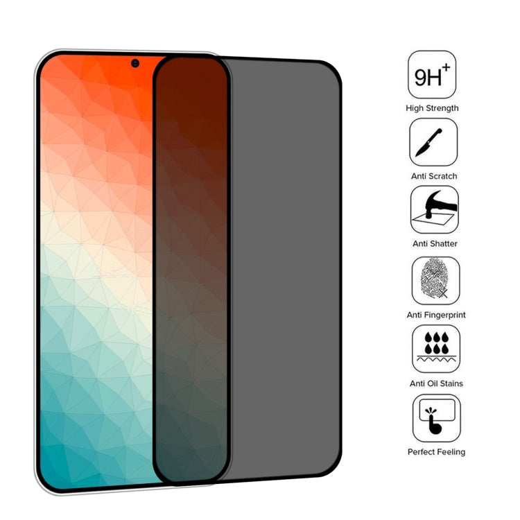 For Samsung Galaxy S24 5G 25pcs Full Cover Anti-peeping Tempered Glass Film,  Support Fingerprint Unlocking