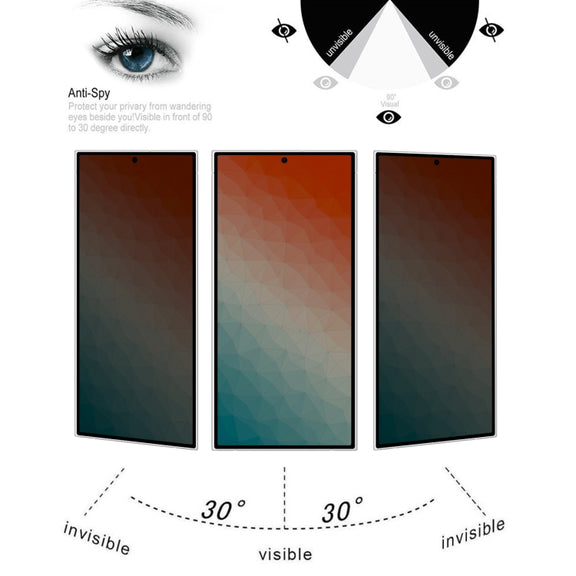 For Samsung Galaxy S24 Ultra 5G 25pcs Full Cover Anti-peeping Tempered Glass Film,  Support Fingerprint Unlocking