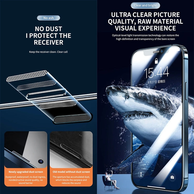 For iPhone 14 / 13 Pro / 13 Anti-peeping Fast Attach Dust-proof Anti-static Tempered Glass Film - iPhone 14 Tempered Glass by PMC TechLife | Online Shopping South Africa | PMC TechLife | Buy Now Pay Later Mobicred