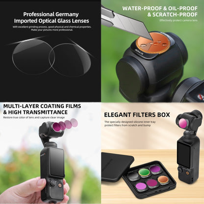 For DJI OSMO Pocket 3 Sunnylife Camera Lens Magnetic Metal Filter, Filter:6 in 1 UV CPL ND8-64 - free shipping - PMC Jewellery - Order now!