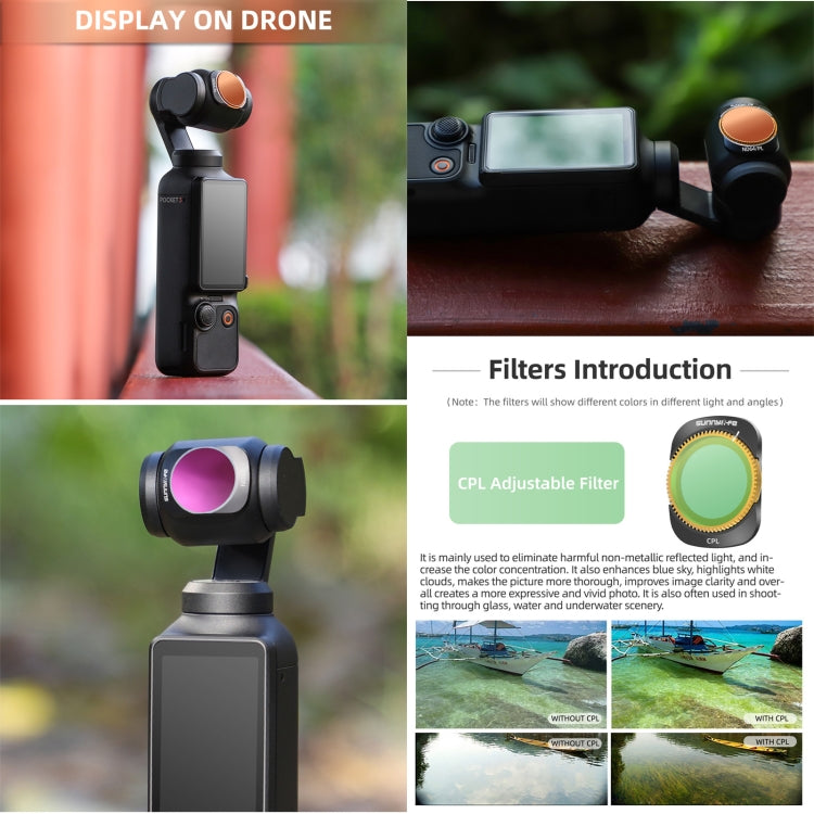 For DJI OSMO Pocket 3 Sunnylife Camera Lens Magnetic Metal Filter, Filter:ND8
