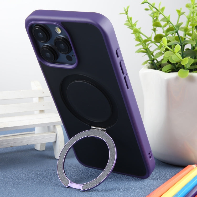 For iPhone 15 Pro Max DFANS DESIGN Frosted Magsafe Magnetic Holder Phone Case(Purple) - iPhone 15 Pro Max Cases by DFANS DESIGN | Online Shopping South Africa | PMC Jewellery | Buy Now Pay Later Mobicred