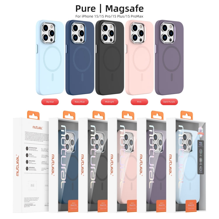For iPhone 15 Pro Max Mutural Karen Series Liquid Silicone Magsafe Phone Case(Dark Purple)