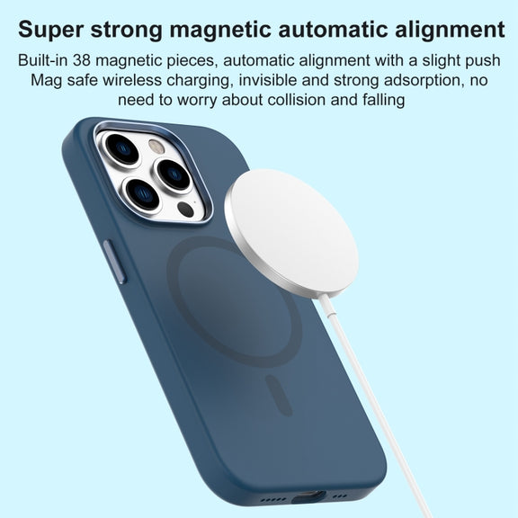 For iPhone 15 Pro Max Mutural Karen Series Liquid Silicone Magsafe Phone Case(Dark Purple)