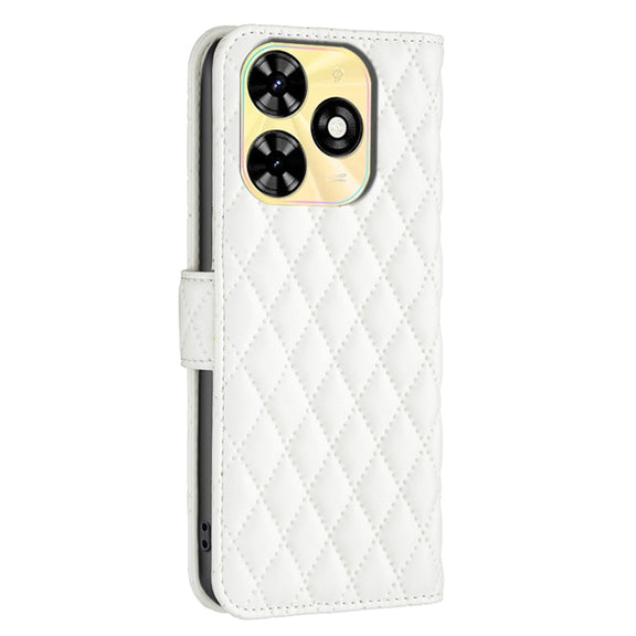 For Tecno Spark Go 2024 / 20C Diamond Lattice Wallet Flip Leather Phone Case(White)