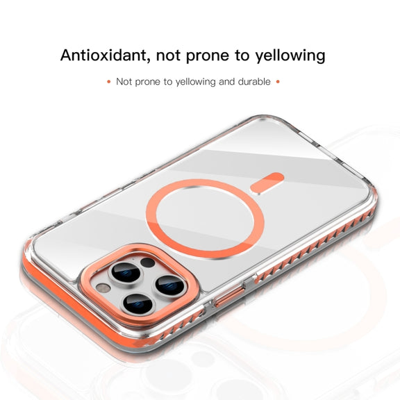 For iPhone 15 Pro Max Mutural Cushion Series MagSafe Magnetic Phone Case(Purple)