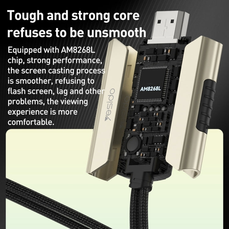 Yesido HM13 2m 8 Pin to HDMI 1080P HDTV Adapter Cable(Black+Gold) - free shipping - PMC Jewellery - Order now!