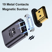 8K 60Hz HDTV to HDTV Magnetic Adapter, 3D Curved Female Vertical Front Side