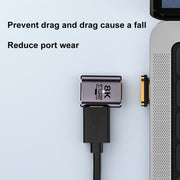 8K 60Hz HDTV to HDTV Magnetic Adapter, Male Straight Female Side Right Bend
