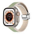 For Apple Watch Ultra 2 49mm Magnetic Folding Leather Silicone Watch Band(Grass Green) - Watch Bands by PMC TechLife | Online Shopping South Africa | PMC TechLife