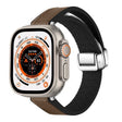 For Apple Watch Ultra 2 49mm Magnetic Folding Leather Silicone Watch Band(Dark Brown) - Watch Bands by PMC TechLife | Online Shopping South Africa | PMC TechLife | Buy Now Pay Later Mobicred