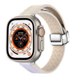 For Apple Watch Ultra 2 49mm Magnetic Folding Leather Silicone Watch Band(Starlight Purple) - Watch Bands by PMC TechLife | Online Shopping South Africa | PMC TechLife | Buy Now Pay Later Mobicred