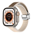 For Apple Watch Ultra 49mm Magnetic Folding Leather Silicone Watch Band(Apricot Brown) - Watch Bands by PMC TechLife | Online Shopping South Africa | PMC TechLife | Buy Now Pay Later Mobicred