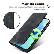 For Motorola Edge 5G 2024 RFID Anti-theft Brush Magnetic Leather Phone Case(Black)