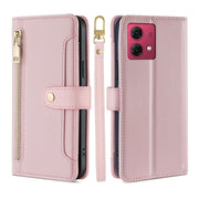 For Motorola Moto G84 5G Lite Sheep Texture Cross-body Zipper Wallet Leather Phone Case(Pink)