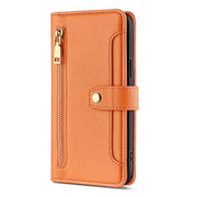 For Motorola Moto G54 5G EU Edition Lite Sheep Texture Cross-body Zipper Wallet Leather Phone Case(Orange)