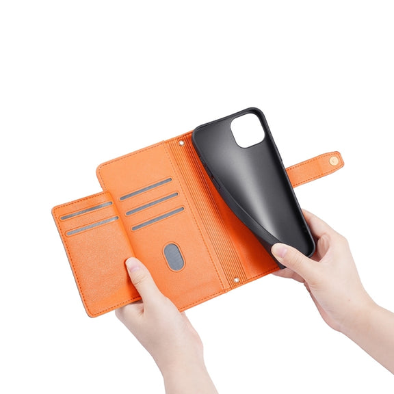For Motorola Moto G54 5G EU Edition Lite Sheep Texture Cross-body Zipper Wallet Leather Phone Case(Orange)