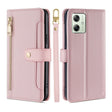 For Motorola Moto G54 5G EU Edition Lite Sheep Texture Cross-body Zipper Wallet Leather Phone Case(Pink) - Motorola Cases by PMC TechLife | Online Shopping South Africa | PMC TechLife | Buy Now Pay Later Mobicred