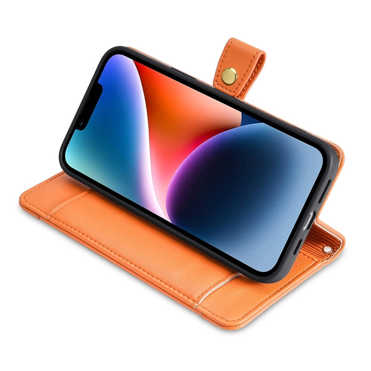For Motorola Edge 40 Neo 5G Lite Sheep Texture Cross-body Zipper Wallet Leather Phone Case(Orange)