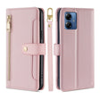 For Motorola Moto G14 4G Lite Sheep Texture Cross-body Zipper Wallet Leather Phone Case(Pink) - Motorola Cases by PMC TechLife | Online Shopping South Africa | PMC TechLife | Buy Now Pay Later Mobicred