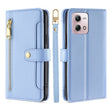 For Motorola Moto G Stylus 4G 2023 Lite Sheep Texture Cross-body Zipper Wallet Leather Phone Case(Blue) - Motorola Cases by PMC TechLife | Online Shopping South Africa | PMC TechLife | Buy Now Pay Later Mobicred