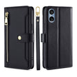 For Sony Xperia 5 V Lite Sheep Texture Cross-body Zipper Wallet Leather Phone Case(Black) - Sony Cases by PMC TechLife | Online Shopping South Africa | PMC TechLife | Buy Now Pay Later Mobicred