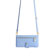 For Sony Xperia 5 V Lite Sheep Texture Cross-body Zipper Wallet Leather Phone Case(Blue)