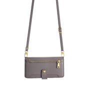 For Sony Xperia 5 V Lite Sheep Texture Cross-body Zipper Wallet Leather Phone Case(Grey)