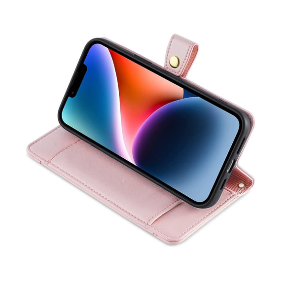 For Sony Xperia 5 V Lite Sheep Texture Cross-body Zipper Wallet Leather Phone Case(Pink)