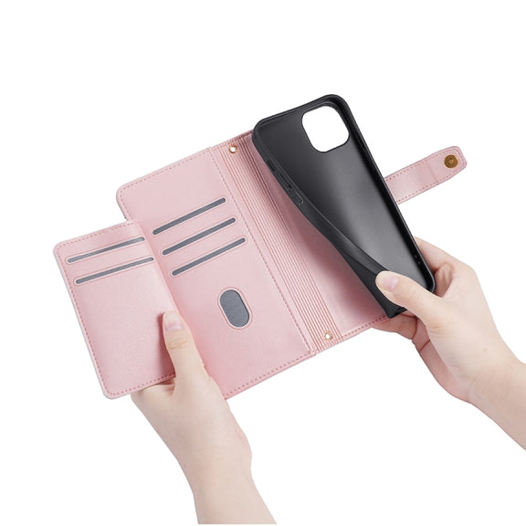 For Sony Xperia 5 V Lite Sheep Texture Cross-body Zipper Wallet Leather Phone Case(Pink)