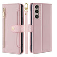 For Sony Xperia 1 VI Lite Sheep Texture Cross-body Zipper Wallet Leather Phone Case(Pink) - Sony Cases by PMC TechLife | Online Shopping South Africa | PMC TechLife | Buy Now Pay Later Mobicred