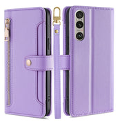 For Sony Xperia 1 VI Lite Sheep Texture Cross-body Zipper Wallet Leather Phone Case(Purple)