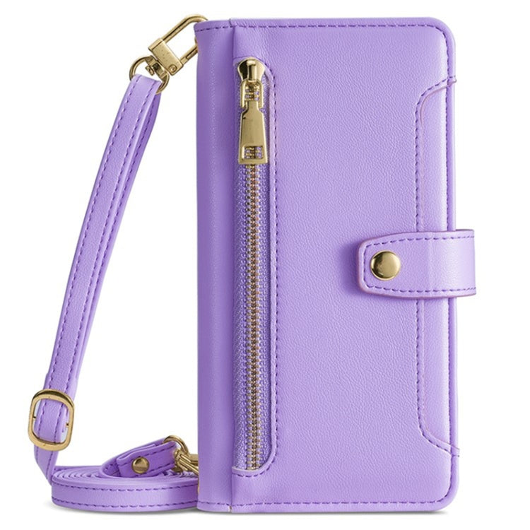 For Sony Xperia 1 VI Lite Sheep Texture Cross-body Zipper Wallet Leather Phone Case(Purple)