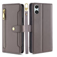 For Sony Xperia 10 VI Lite Sheep Texture Cross-body Zipper Wallet Leather Phone Case(Grey) - Sony Cases by PMC TechLife | Online Shopping South Africa | PMC TechLife | Buy Now Pay Later Mobicred