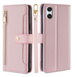 For Sony Xperia 10 VI Lite Sheep Texture Cross-body Zipper Wallet Leather Phone Case(Pink) - Sony Cases by PMC TechLife | Online Shopping South Africa | PMC TechLife | Buy Now Pay Later Mobicred