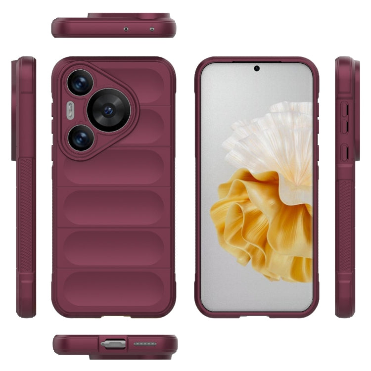 For Huawei Pura 70 Pro / 70 Pro+ Magic Shield TPU + Flannel Phone Case(Wine Red) - Huawei Cases by PMC TechLife | Online Shopping South Africa | PMC TechLife | Buy Now Pay Later Mobicred