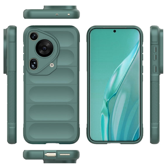 For Huawei Pura 70 Ultra Magic Shield TPU + Flannel Phone Case(Dark Green)