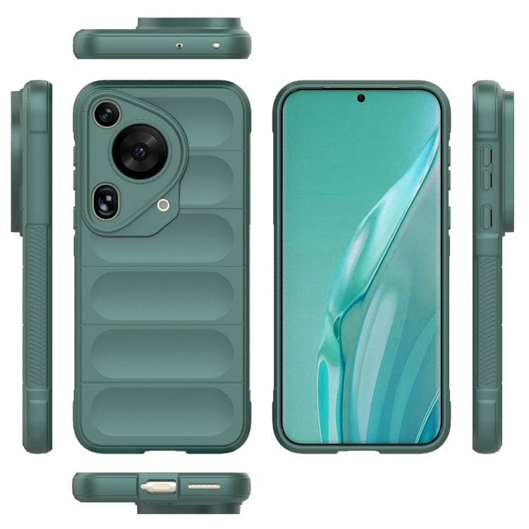 For Huawei Pura 70 Ultra Magic Shield TPU + Flannel Phone Case(Dark Green)