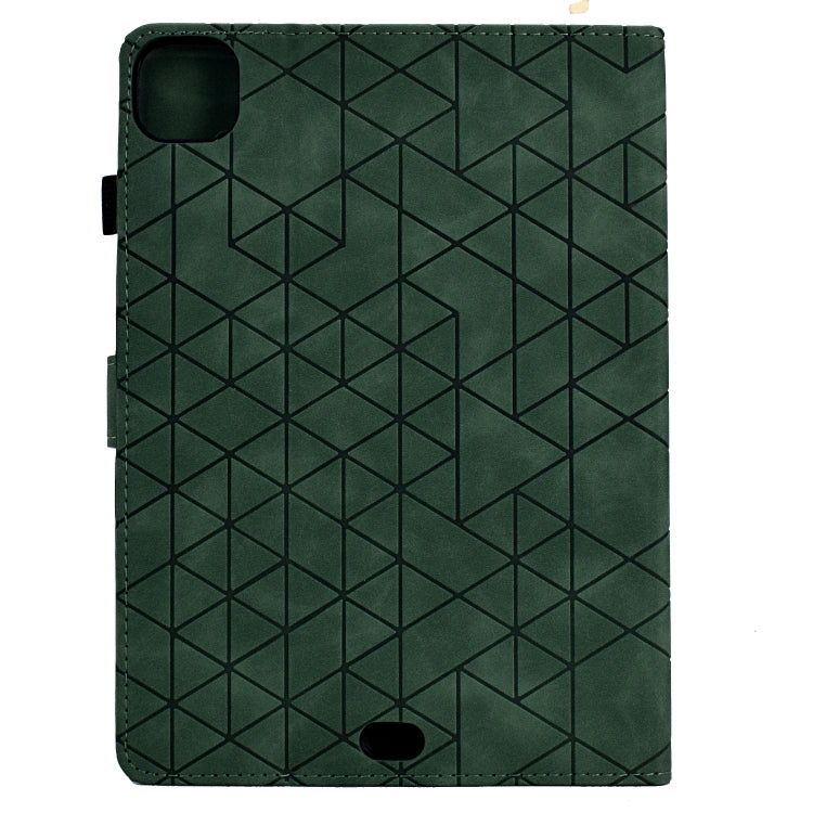 For iPad Pro 11 2024 Rhombus TPU Smart Leather Tablet Case(Green) - iPad Pro 11 2024 Cases by PMC TechLife | Online Shopping South Africa | PMC TechLife | Buy Now Pay Later Mobicred