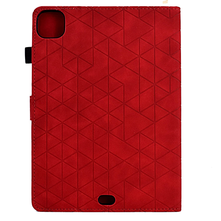 For iPad Pro 11 2024 Rhombus TPU Smart Leather Tablet Case(Red) - iPad Pro 11 2024 Cases by PMC TechLife | Online Shopping South Africa | PMC TechLife | Buy Now Pay Later Mobicred