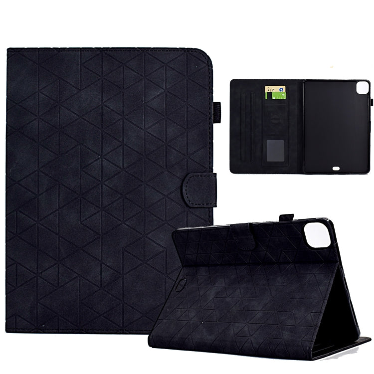 For iPad Pro 11 2024 Rhombus TPU Smart Leather Tablet Case(Black) - iPad Pro 11 2024 Cases by PMC TechLife | Online Shopping South Africa | PMC TechLife | Buy Now Pay Later Mobicred