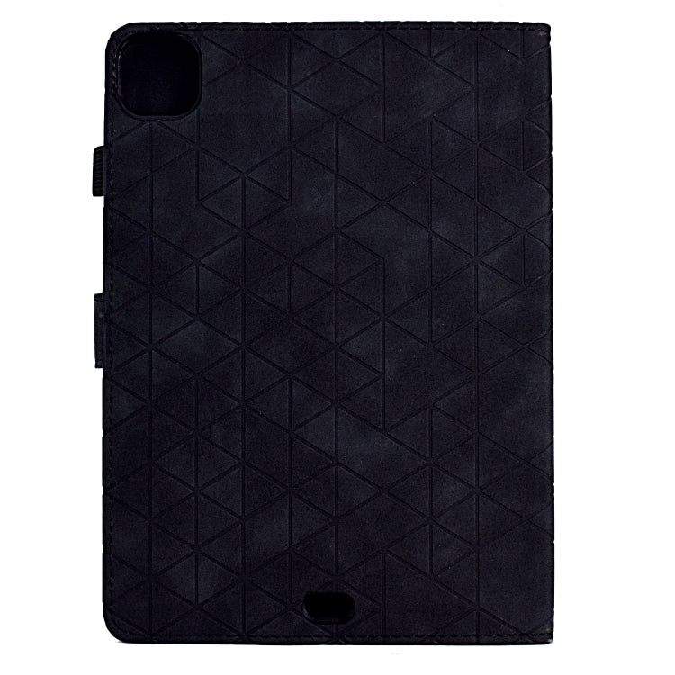 For iPad Pro 11 2024 Rhombus TPU Smart Leather Tablet Case(Black) - iPad Pro 11 2024 Cases by PMC TechLife | Online Shopping South Africa | PMC TechLife | Buy Now Pay Later Mobicred